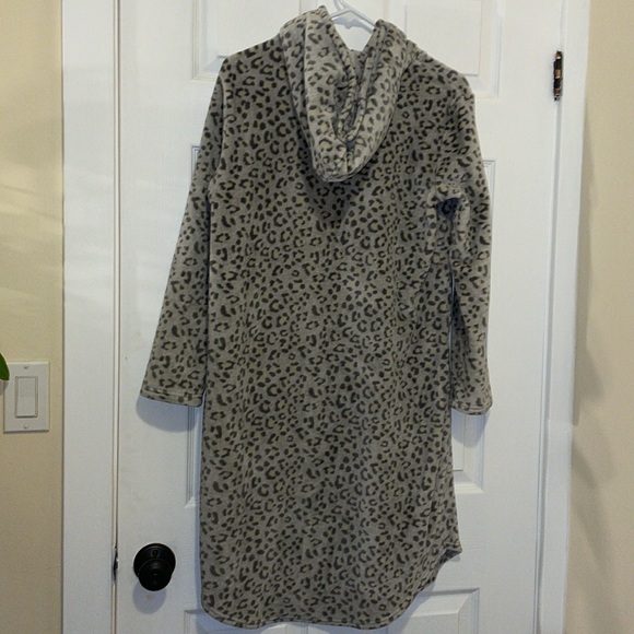 Super soft leopard fleece hoodie dress tunic - Picture 6 of 6